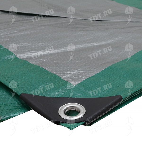 Защитный тент «Тарпаулин®» с люверсами зеленый, 6*8 м, 120 г/м²