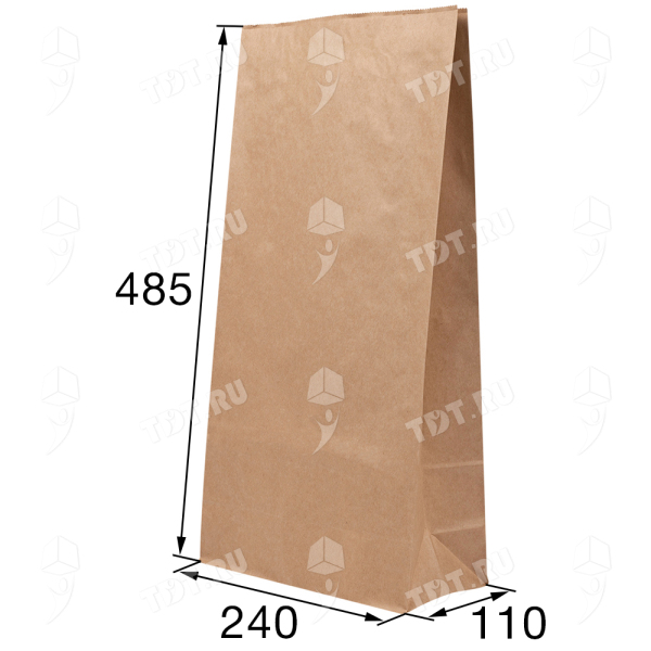 Крафт мешок двухслойный без ручек, 70 г/м², 24*11*48.5 см