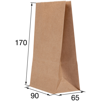 Крафт пакет без ручек, 70 г/м², 9*6.5*17 см