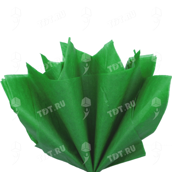Бумага тишью упаковочная, зеленая, 50*66 см, 20 г/м², 10 листов