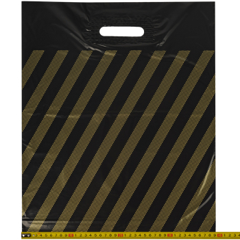 Пакет ПВД с вырубной ручкой «Полоса», 40*48+3 см, 45 мкм, 50 шт./уп.