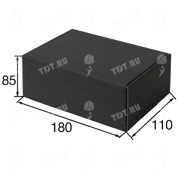 Короб №205 (премиум), чёрный, 180*110*85 мм