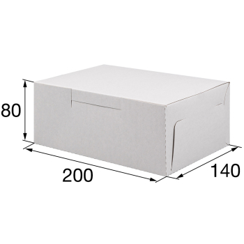 Коробка крафт кондитерская, беленая, 200*140*80 мм