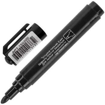 Маркер перманентный BRAUBERG «Classic», черный, 3 мм