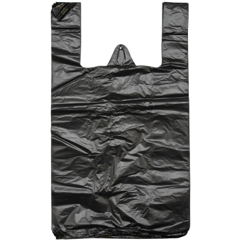 Пакет майка ПНД черного цвета «Звезды», 32+16*55см, 17 мкм, 50шт. Пакет майка ПНД черного цвета «Звезды», 32+16*55см, 17 мкм, 50шт.