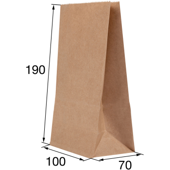 Крафт пакет без ручек, 70 г/м², 10*7*19 см