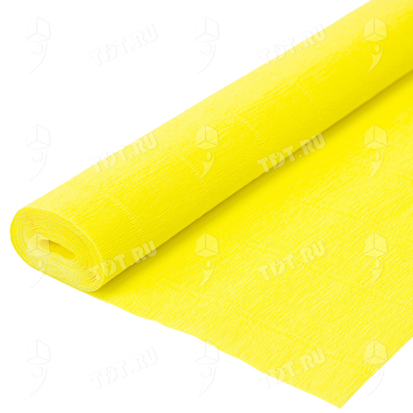 Гофрированная бумага, лимонная, 0.5*2.5 м