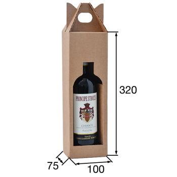 Картонная коробка №80 под одну бутылку, 100*75*320 мм Картонная коробка №80 под одну бутылку, 100*75*320 мм