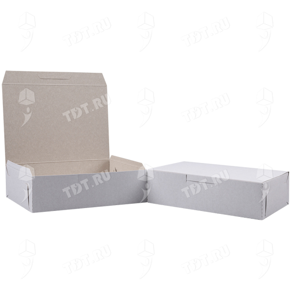 Коробка крафт кондитерская, беленая, 215*150*60 мм