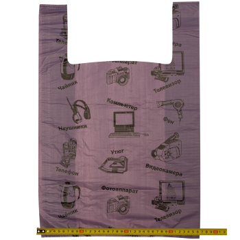 Пакет майка ПНД «Электроника» фиолетовый, 36+20*56см, 15 мкм, 50шт. Пакет майка ПНД «Электроника» фиолетовый, 36+20*56см, 15 мкм, 50шт.