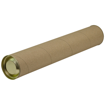 Картонный тубус с жестяной крышкой, 80*450 мм