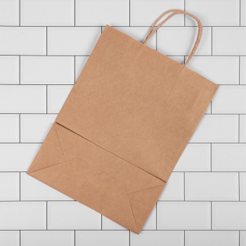 Бурый пакет с крученой ручкой, 70 г/м², 28*15*32 см