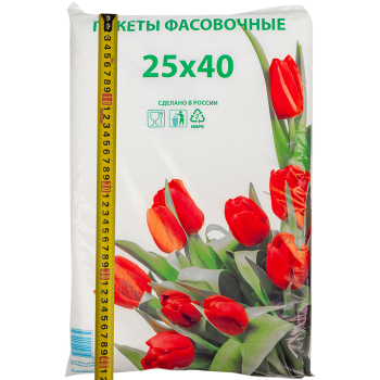 Фасовочные пакеты ПНД в пластах «Тюльпаны», 25*40 см, 12 мкм Фасовочные пакеты ПНД в пластах «Тюльпаны», 25*40 см, 12 мкм