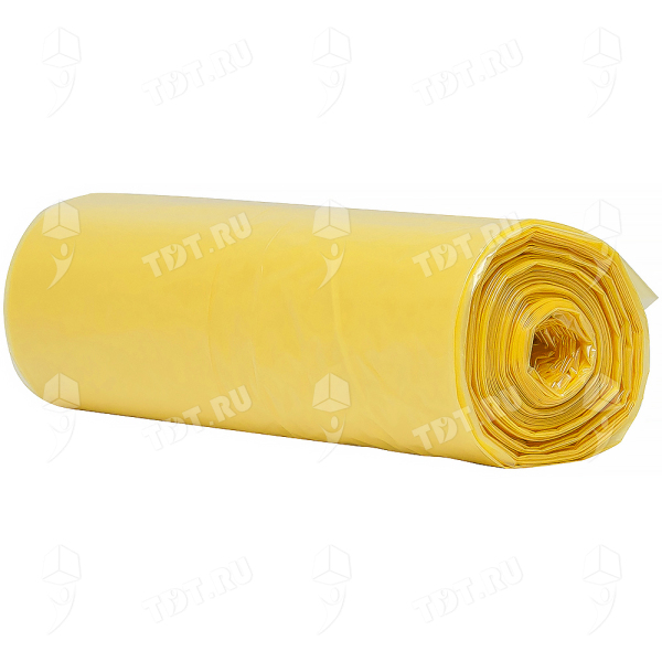 Полиэтиленовые пакеты ПСД 1000 литров (жёлтые), 125*230 см, 50 мкм, 10 шт./рулон