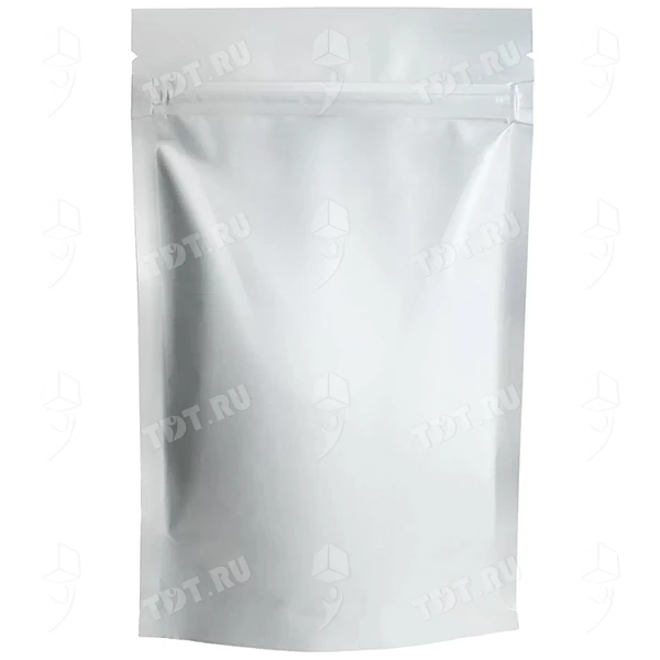 Фольгированный дой-пак с zip lock, белый, 13*16+3 см, 110 мкм (100 шт/уп)