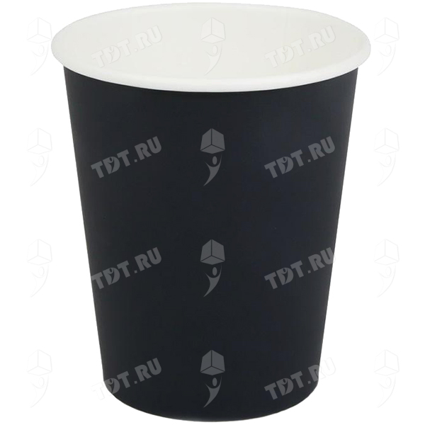 Однослойный стакан, бумажный, чёрный, 250 мл, ∅ 80 мм, 50 шт.