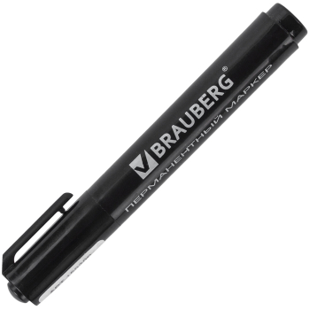 Маркер перманентный BRAUBERG «Classic», черный, 3 мм
