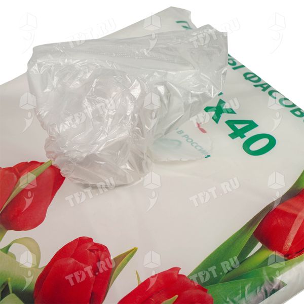Фасовочные пакеты ПНД в пластах «Тюльпаны», 25*40 см, 12 мкм