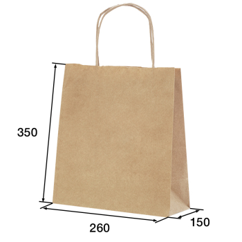 Крафт пакет с крученой ручкой, 70 г/м², 26*15*35 см Крафт пакет с крученой ручкой, 70 г/м², 26*15*35 см